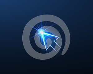 Click. Computer mouse arrow cursor pointer. Click here button, buy now, online oder, digital icon, web link, choice