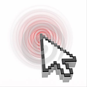 Click. Computer mouse cursor.
