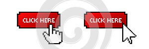 Click cursor button. Computer mouse pointer