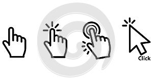 Click cursor hand pointer icon vector illustration for website ui design and mobile app development