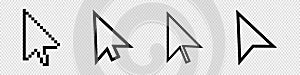 Click cursor icon. Computer mouse pointer arrow