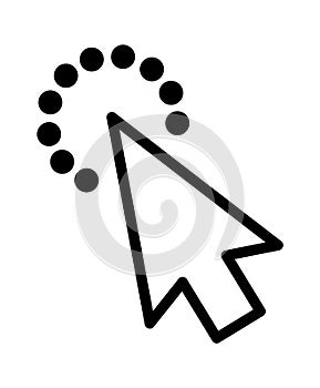 Click cursor set. Computer pointer hand and arrow icon. Press pick action element. Vector web interface elements.
