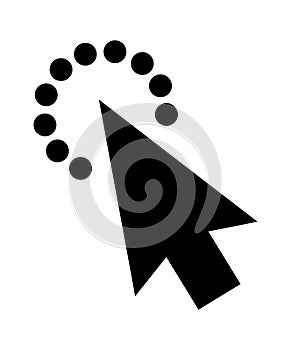 Click cursor set. Computer pointer hand and arrow icon. Press pick action element. Vector web interface elements.