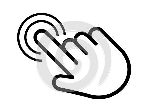 Click cursor set. Computer pointer hand and arrow icon. Press pick action element. Vector web interface elements.
