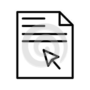 Click file thin line vector icon