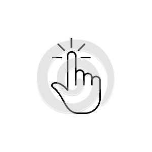 Click, finger, gesture, hand, one outline icon. Element of simple icon for websites, mobile app, info graphics. Signs and symbols