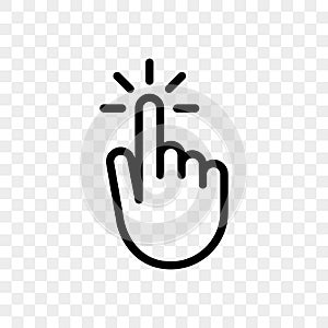 Click finger hand press or push vector icon