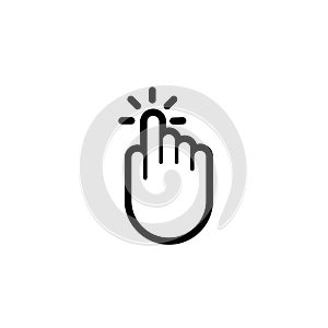 Click finger hand press push vector pointer icon