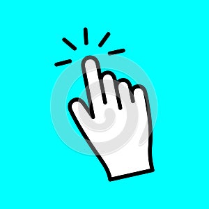 Click finger mouse line icon. Vector hand pointer cursor gesture sign