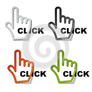 Click hand cursor stickers