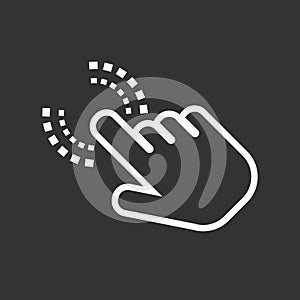 Click hand icon. Cursor finger sign flat vector.