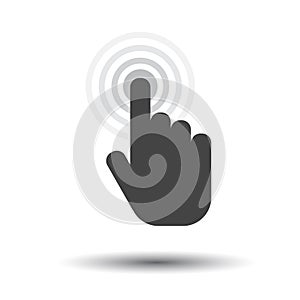 Click hand icon. Cursor finger sign flat vector.