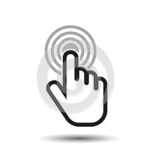 Click hand icon. Cursor finger sign flat vector.