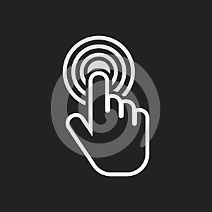 Click hand icon. Cursor finger sign flat vector.