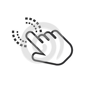 Click hand icon. Cursor finger sign flat vector.