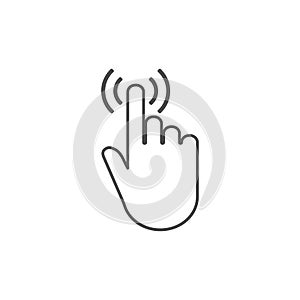 Click hand icon. Vector illustration. Flat design