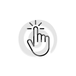 Click hand outline icon. linear style sign photo