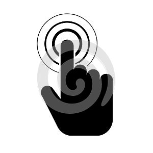 Click hand outline icon. linear style sign for mobile concept and web design