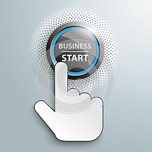 Click Hand Push Button Business Start