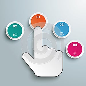Click Hand Push Buttons 4 Options