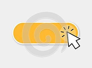 Click here banner icon in flat style. Ecommerce vector illustration on isolated background. Shopping sign business concept