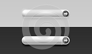 Click here button, link mouse click, color set black white. Vector illustration