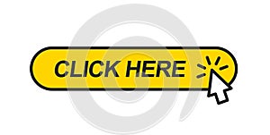 Click here. Button with mouse cursor icon.