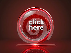 Click here button with red reflection