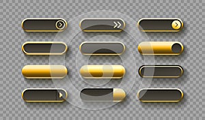 Click here button set, link mouse click, transparent background. Vector illustration