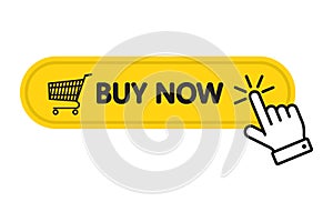Click here Buy now button with a shopping cart