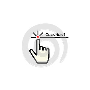 Click here finger cursor