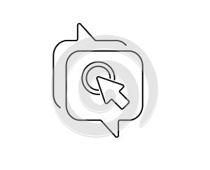 Click here line icon. Push the button sign. Vector