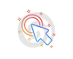 Click here line icon. Push the button sign. Vector