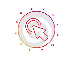 Click here line icon. Push the button sign. Vector