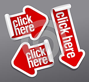 Click here stickers