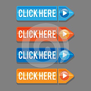 Set design vector triangle button for web icon