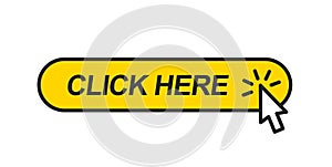 Click here. Web button with mouse cursor.