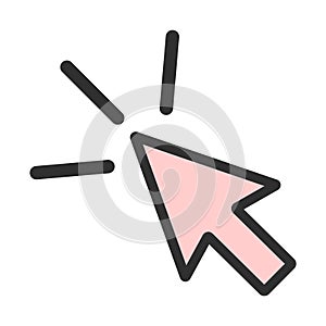 Click icon arrow mouse, web button cursor. Digital design vector illustration