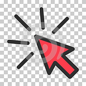 Click icon arrow mouse, web button cursor. Digital design vector illustration