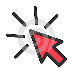 Click icon arrow mouse, web button cursor. Digital design vector illustration