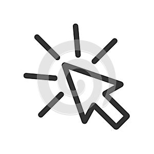 Click icon arrow mouse on white background. Vector Illustration