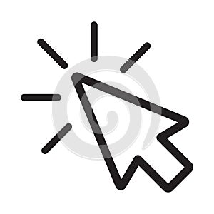 Click icon arrow mouse on white background. Vector Illustration