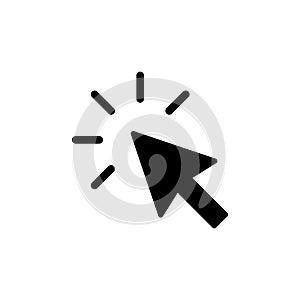 Click icon. Cursor icon. Computer mouse click cursor black arrow icons
