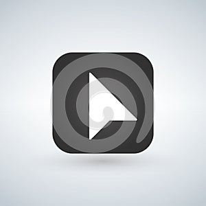 Click icon, cursor symbol over application button. Modern, simple flat illustration for web site or mobile app.
