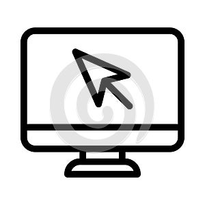 Click vector thin line icon