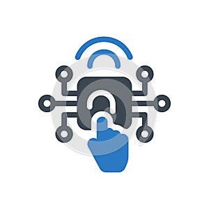 Click vector glyph color icon