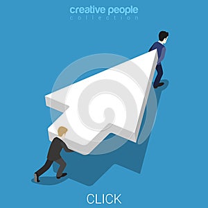 Click internet marketing advertisement flat 3d isometric vector