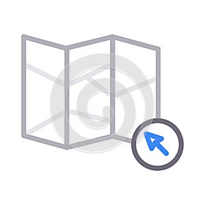 Click map thin color line vector icon