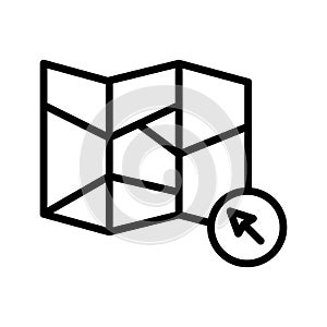 Click map thin line vector icon