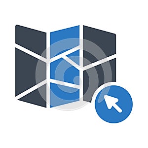 Click map glyph color vector icon